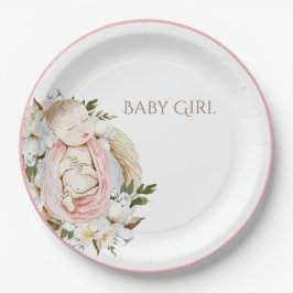 Hübsch Pink Floral Baby Girl Dusche Pappteller
