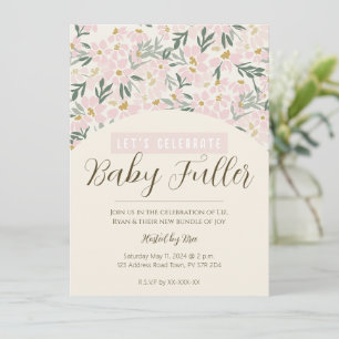 Hübsch Pink Floral Boho Kinderdusche Einladung