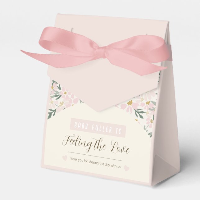 Hübsch Pink Floral Boho Kinderdusche Einladung Geschenkschachtel (Vorderseite)