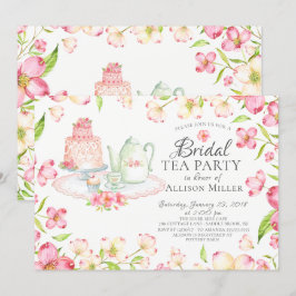 Hübsch Pink Floral Bridal Tee Party Einladung
