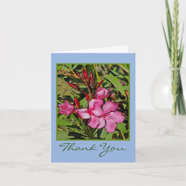 HÜBSCH PINK FLORAL DANKE SIE NOTE KARTE (Vorderseite)