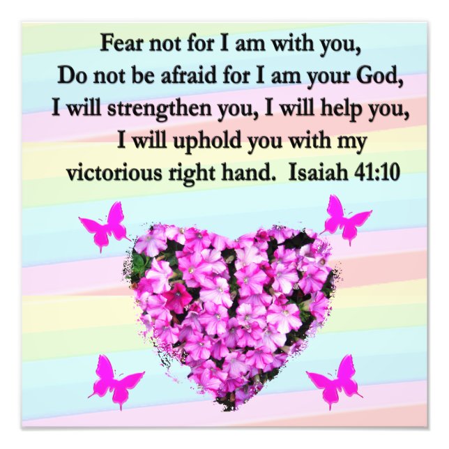 HÜBSCH PINK FLORAL ISAIAH 41:10 DESIGN FOTODRUCK (Vorne)