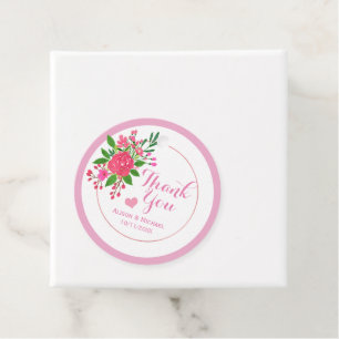 Hübsch Pink Floral Wedding Vielen Dank Geschenkanhänger