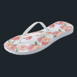 Hübsch Pink Garden Blume Flip Flops<br><div class="desc">Hübsch rosa Blume Aquarell</div>