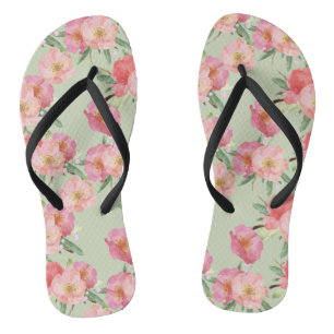 Hübsch Pink Garden Blume Flip Flops