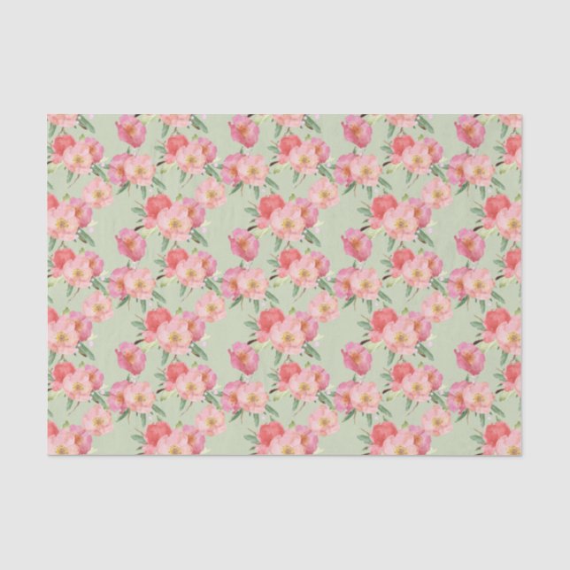 Hübsch Pink Garden Blume Seidenpapier (Vorderseite)