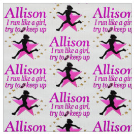HÜBSCH PINK GIRL RUNNER PERSONALISIERT FABRIC STOFF