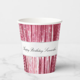 Hübsch Pink Glam Tinsel Streifen Pappbecher