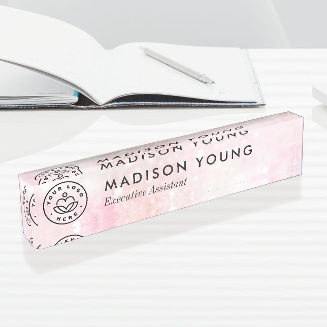 Hübsch Pink Glitzer Girly Glamour Namensplakette (Von Creator hochgeladen)