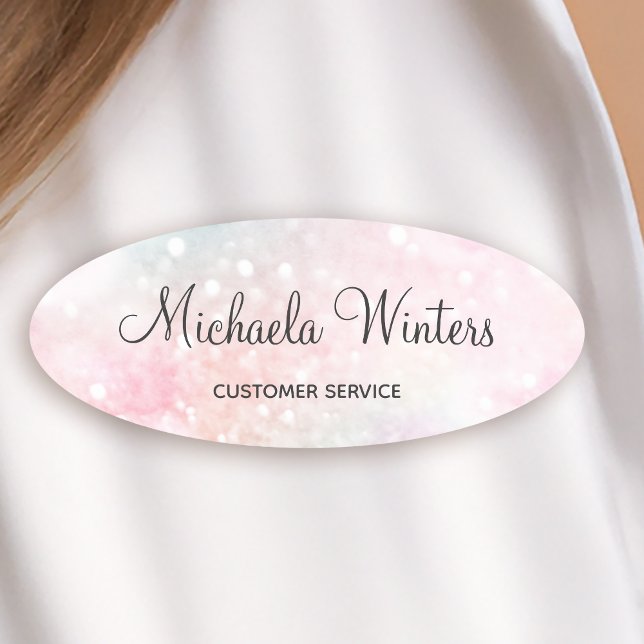 Hübsch Pink Glitzer Girly Glamour Namensschild (Von Creator hochgeladen)