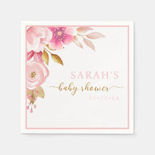 Hübsch Pink Gold Baby Dusche Napkins Serviette