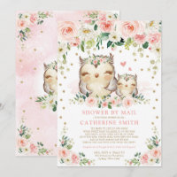 Hübsch Pink & Gold Owl Girl Babydusche per Post