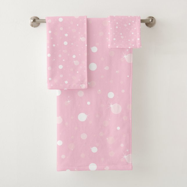 HÜBSCH PINK GRAY SPRITZER CUSTOM TOWEL SET (Insitu)