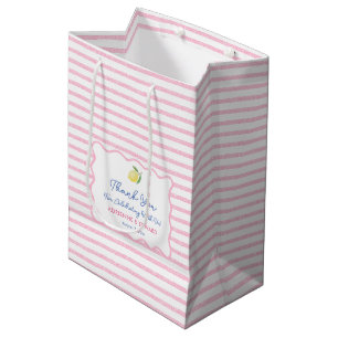 Hübsch Pink handGezeichnet Lemon Wedding Danke Mittlere Geschenktüte