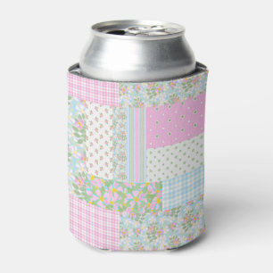Hübsch-Pink-Hund-Rose-Imitate Patchwork kann kühle Dosenkühler