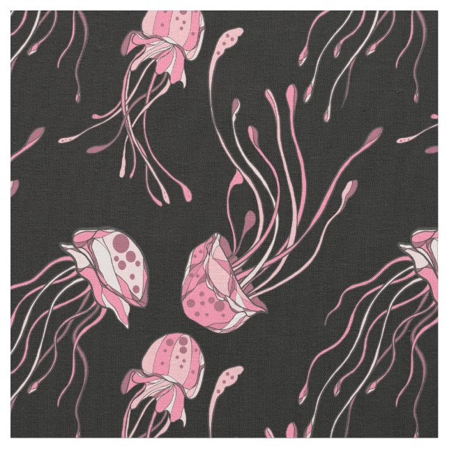 Hübsch Pink Jellyfish Stoff (Nahaufnahme)