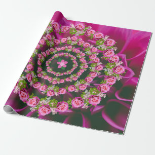 Hübsch Pink Lila Green Garden Blume Weihnachten Geschenkpapier