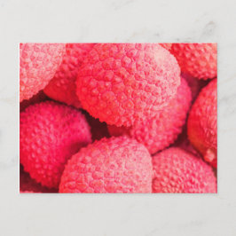 Hübsch Pink Lychee Fruchtmuster Postkarte