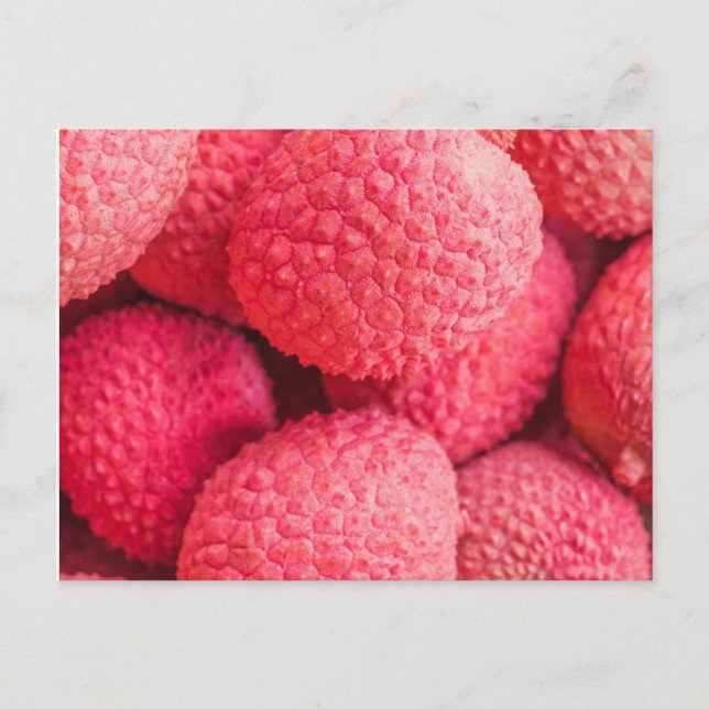 Hübsch Pink Lychee Fruchtmuster Postkarte (Vorderseite)