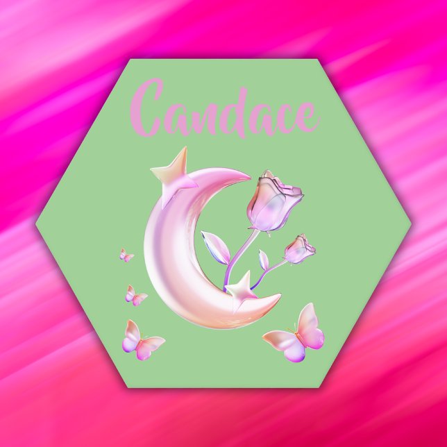 Hübsch Pink-Mond, Schmetterling, Blütenblume - Mon Untersetzer (Von Creator hochgeladen)