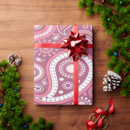 Hübsch Pink Paisley Wrapping Paper Geschenkpapier