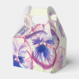 Hübsch Pink Pansy Floral Wedding Cake Gefallen Box Geschenkschachtel