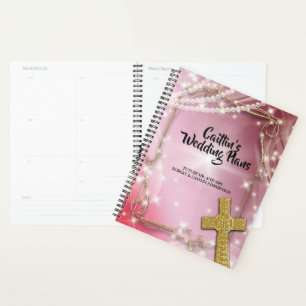 Hübsch Pink Pearl Cross Hochzeitsplaner Planer