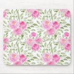 Hübsch Pink Peonies Floral Bouquet Muster Mousepad<br><div class="desc">Fügen Sie Ihrem Schreibtisch einen femininen Akzent mit diesem rosa Blumenmousepad hinzu. Es zeichnet sich durch das blumengeschmückte Aquarellmuster aus rosafarbenen Torfbäumen und Rose aus. Das ist ein Geschenk für jeder Anlass.</div>