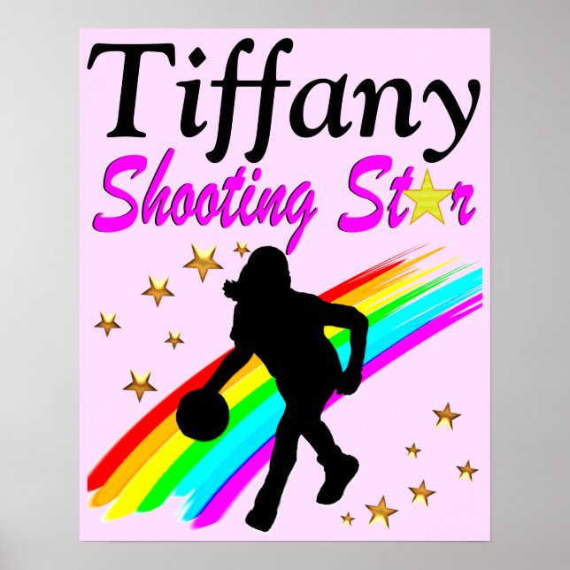 HÜBSCH PINK PERSONALISIERT BASKETBALL POSTER (Vorne)