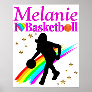 HÜBSCH PINK PERSONALISIERT BASKETBALL POSTER