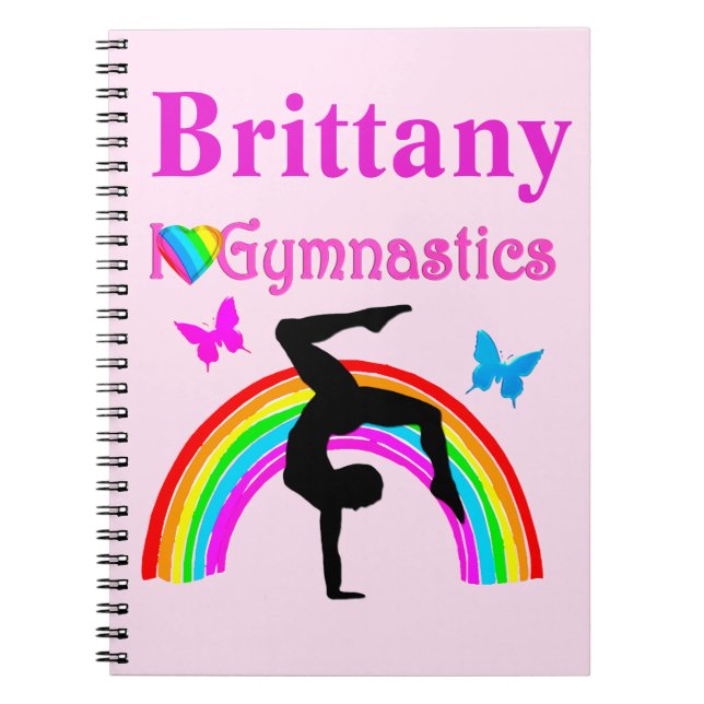 HÜBSCH PINK PERSONALISIERT GYMNASTICS JOURNAL NOTIZBLOCK (Vorderseite)