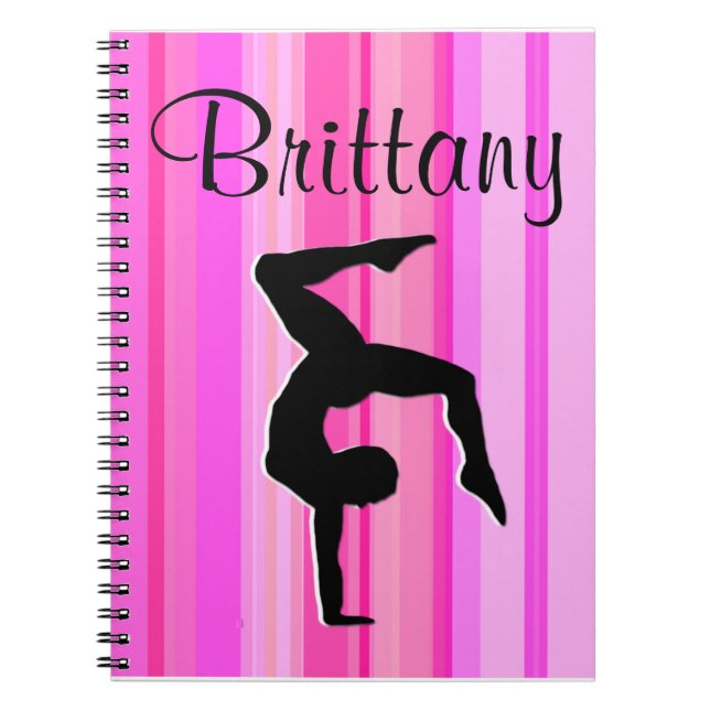HÜBSCH PINK PERSONALISIERT GYMNASTICS JOURNAL NOTIZBLOCK (Vorderseite)