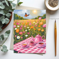 Hübsch Pink Picnic | Blume Field Tee Butterfly