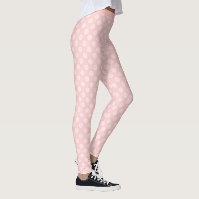 Hübsch Pink Polka Dosen Yoga Leggings (Rechts)