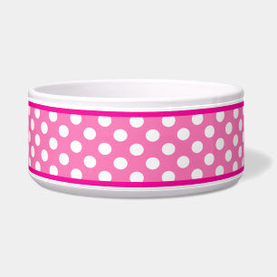 Hübsch Pink Polka Dot Muster Keramik Dog Bowl Napf