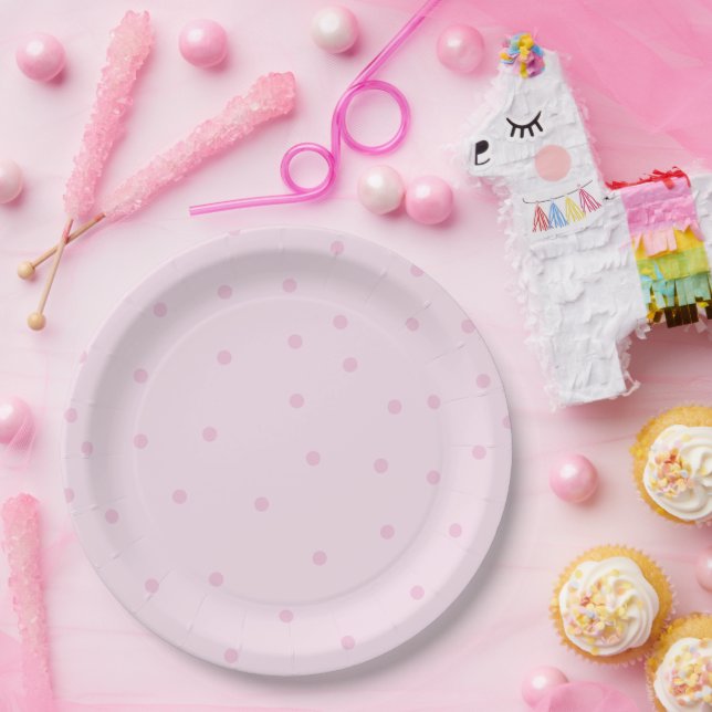 Hübsch Pink Polka Dot Party Pappteller (Party)