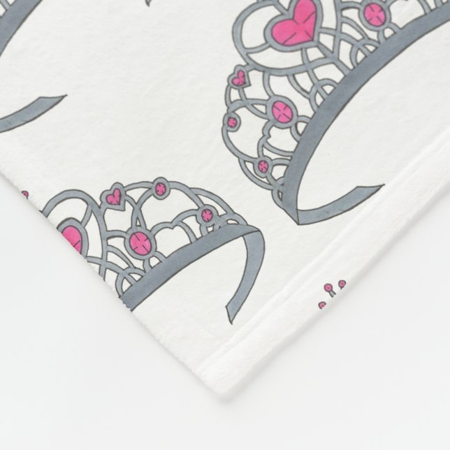 Hübsch Pink Princess Party Silver Tiara Crown Fleecedecke (Ecke)