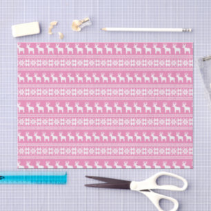 Hübsch Pink Rentier Weihnachtsmuster Seidenpapier