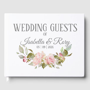 Hübsch Pink Roses Bouquet Wedding Gästebuch