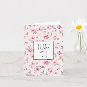 Hübsch Pink Roses Floral Vielen Dank Karte