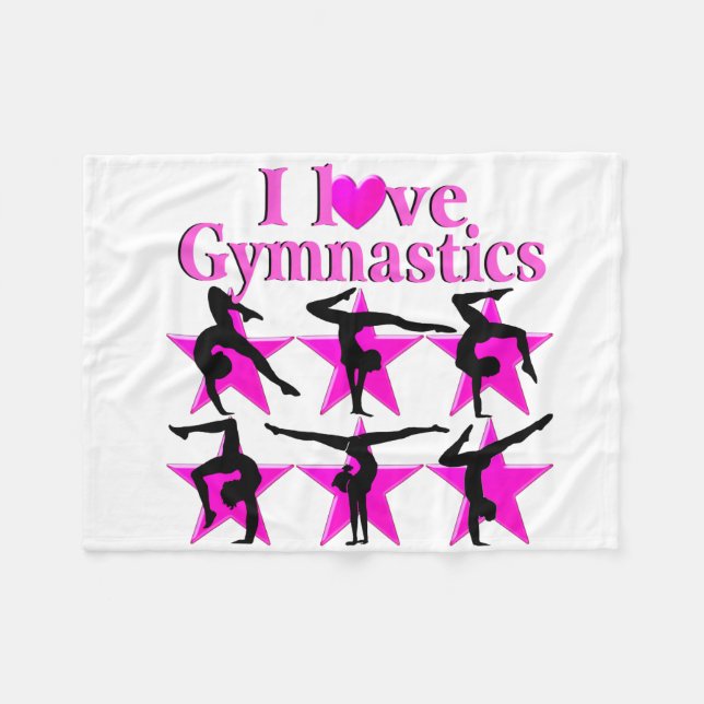 HÜBSCH PINK STAR GYMNAST FLEECEDECKE (Vorderseite (Horizontal))