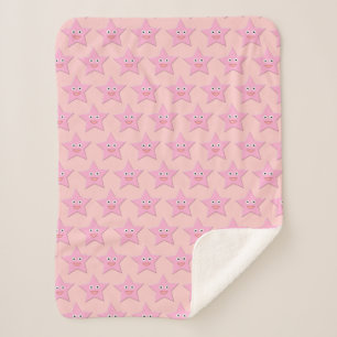Hübsch Pink Star Sherpa Blanket Sherpadecke