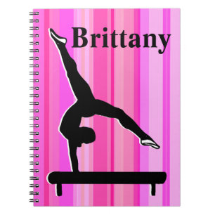 HÜBSCH PINK STRIPED GYMNASTICS JOURNAL NOTIZBLOCK