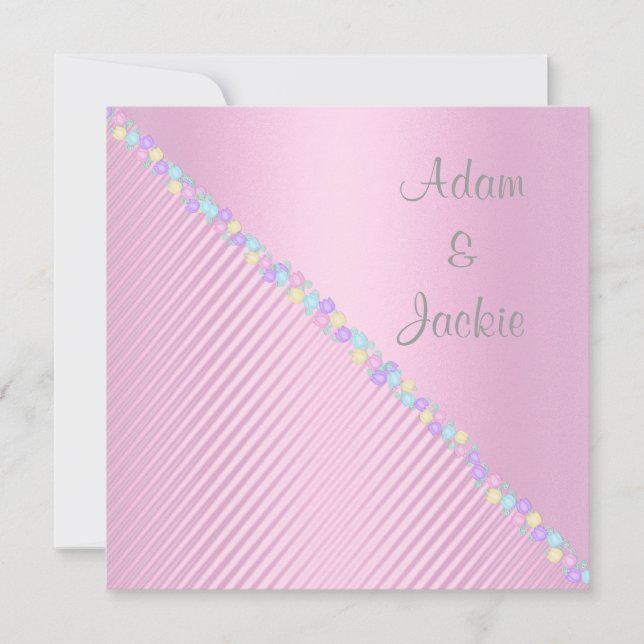 HÜBSCH PINK TULIP WEDING INVITAATIONEN EINLADUNG (Vorderseite)