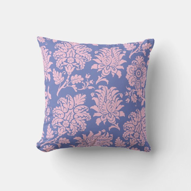 Hübsch Pink und Lilac Damask Kissen (Vorderseite)