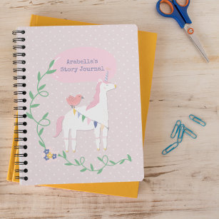 Hübsch Pink Unicorn Girl's Write & Zeichn Story Notizbuch