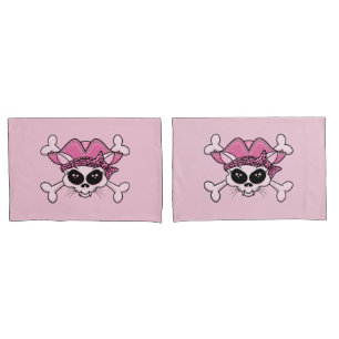 Hübsch Pirate Kitty Skull Kissenbezug