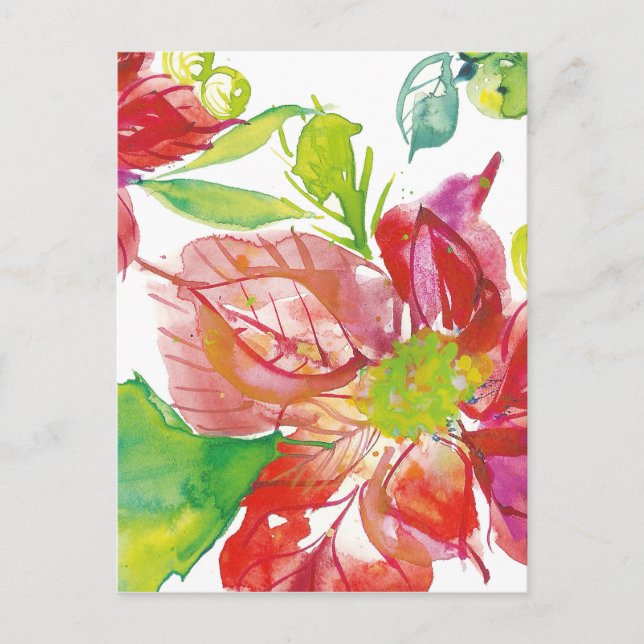 Hübsch Poinsettia | Heller Neon Postkarte (Vorderseite)