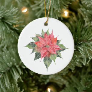 Hübsch Poinsettia Keramik Ornament