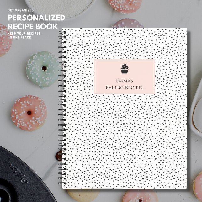 Hübsch Polka Dot Blush Pink Backkuchen Rezept Notizbuch (Von Creator hochgeladen)